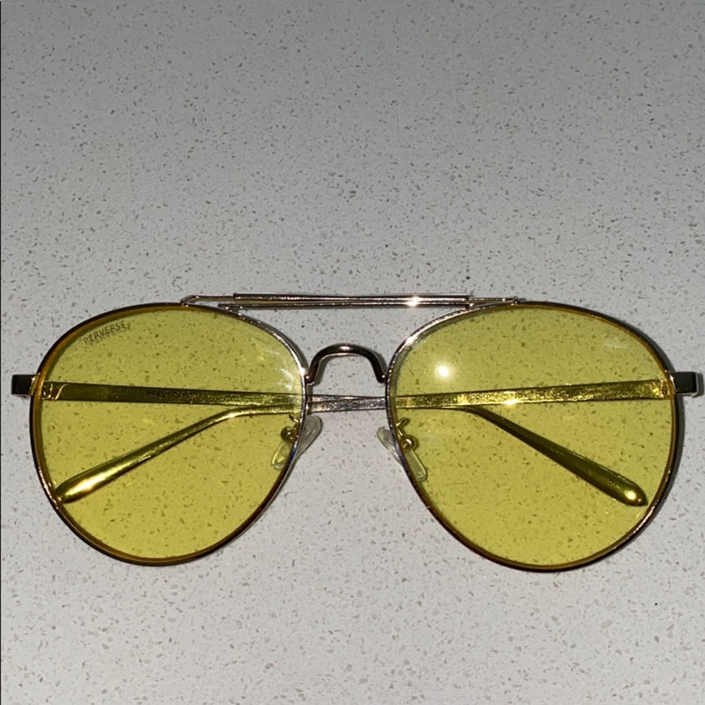 Perverse Yellow tinted party sunglasses